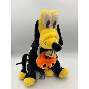 Walt Disney Pluto Dog Halloween Skeleton Plush Toy Stuffed Animal Pre Loved